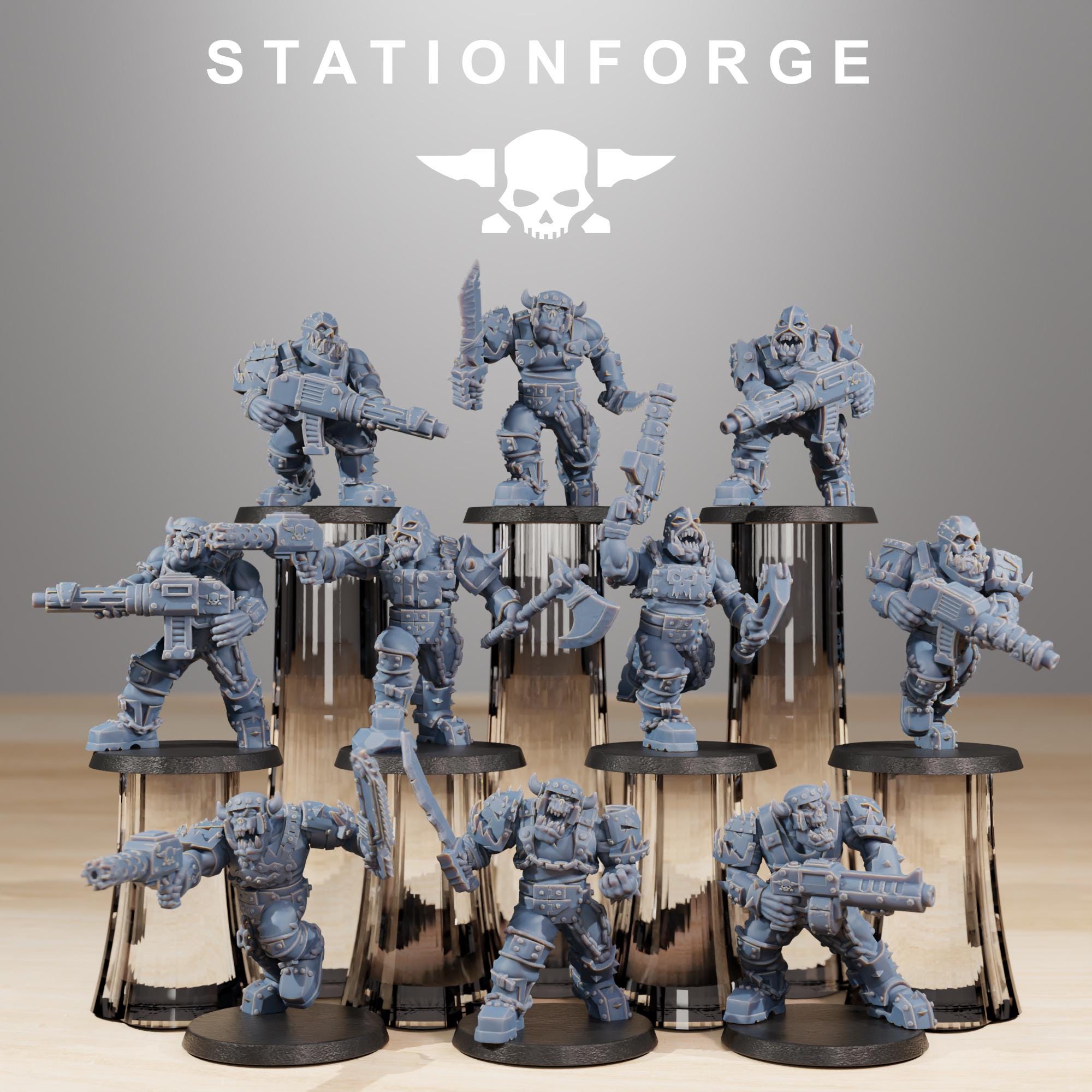 Orkaz Berserkers 10 Models - in 12k - by Station Forge