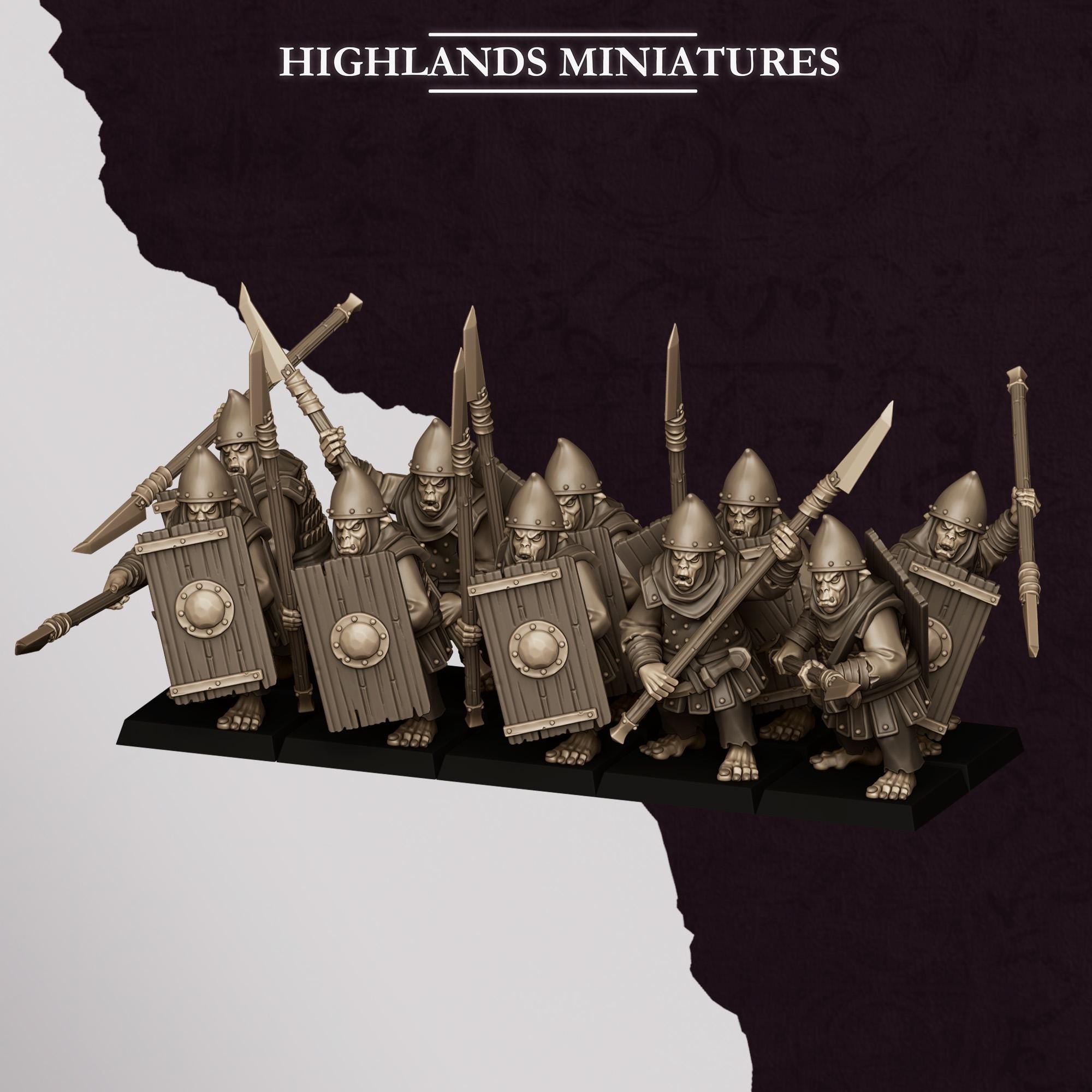Hobgoblin Spearmen - in 12k by Highlands Miniatures
