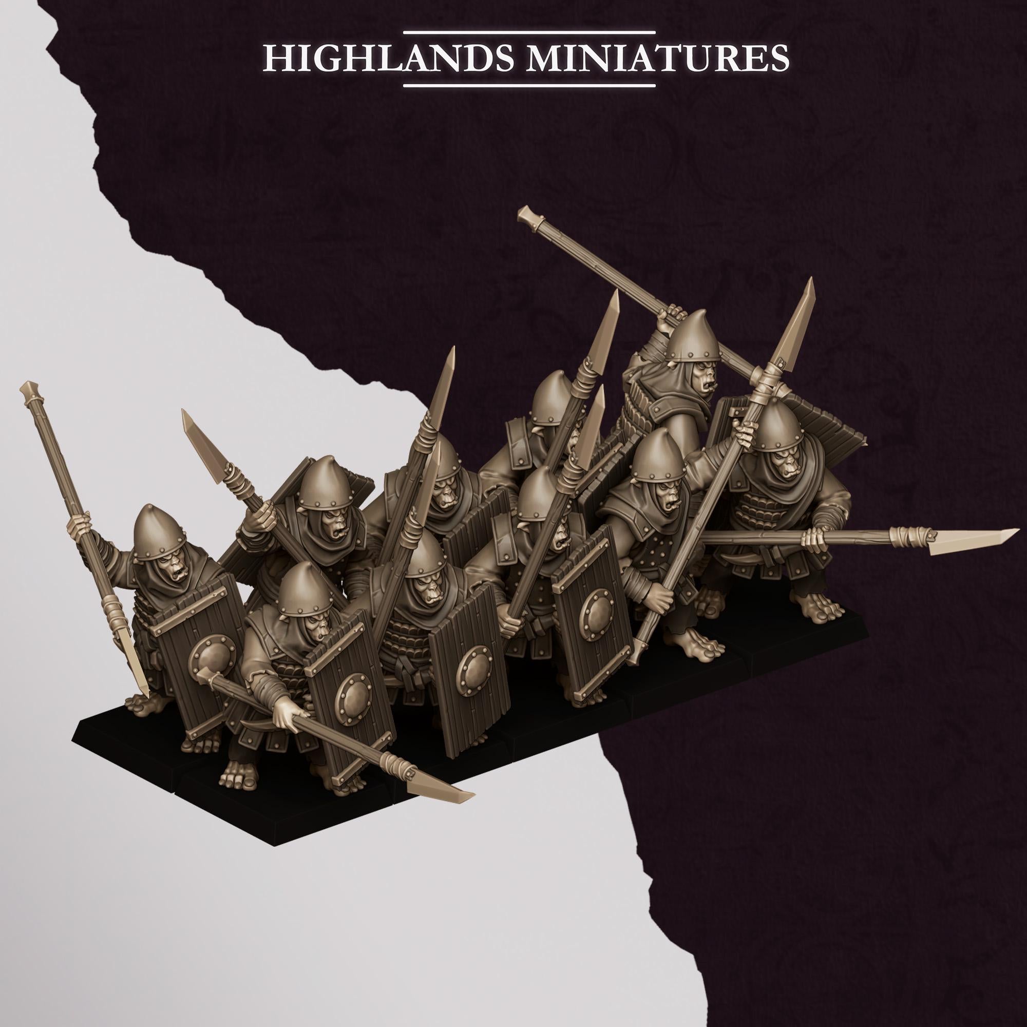Hobgoblin Spearmen - in 12k by Highlands Miniatures