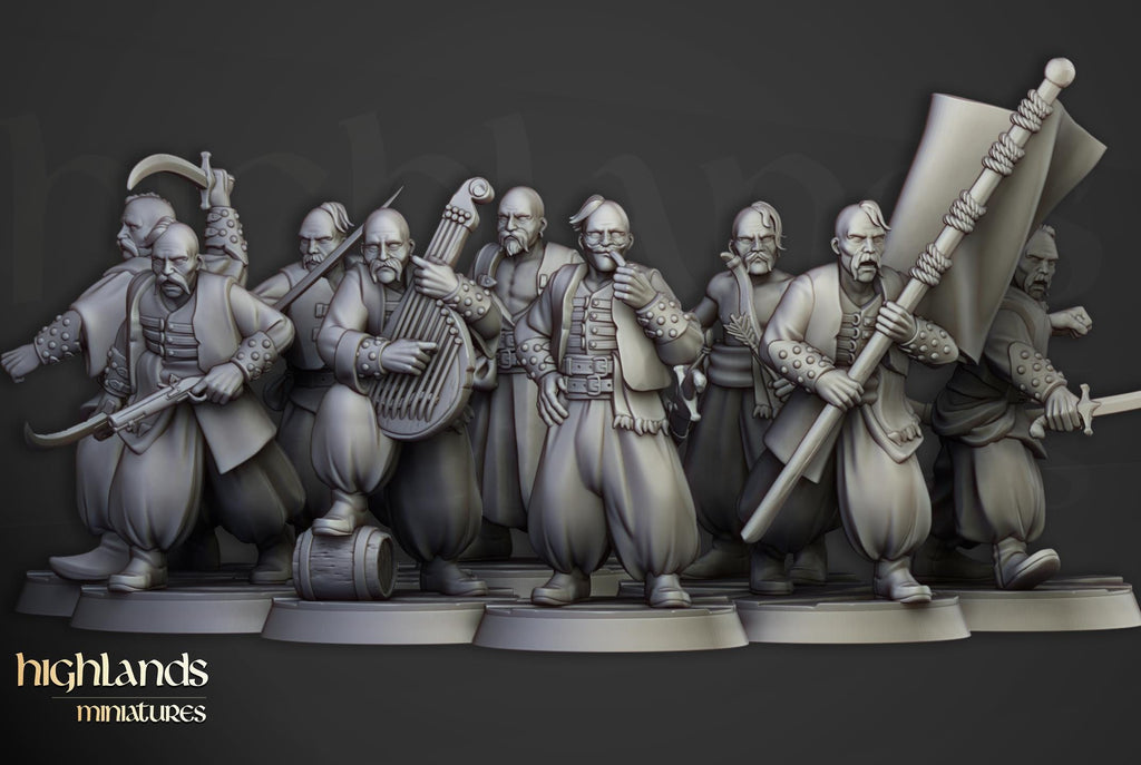 Harbor Cossacks - 12K Resin Print - Highlands Miniatures