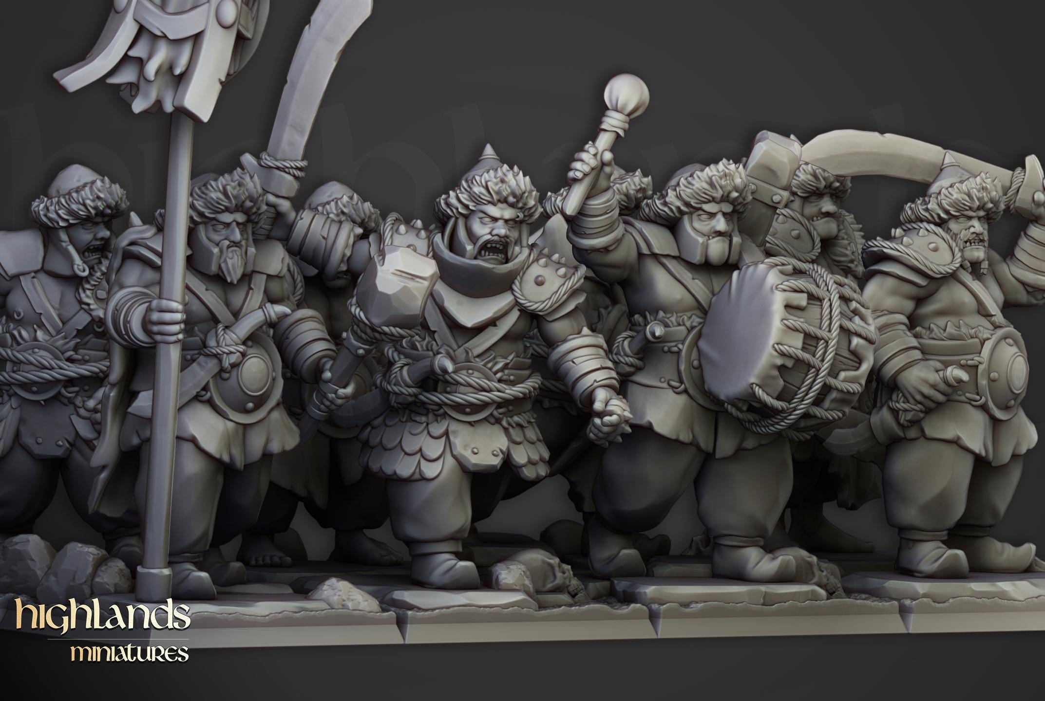 Khazarian Warriors - 12K Resin Print - Highlands Miniatures