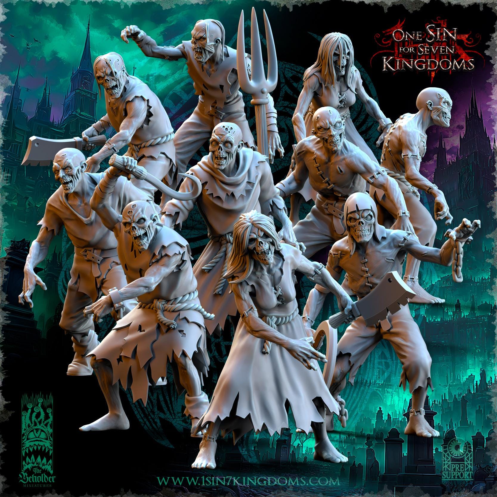 Undying Legions Brainless Walkers - in 12k- by The Beholder Miniatures