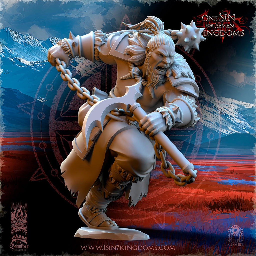 Altan, Mercenary Ogre Boss in 12k by The Beholder Miniatures