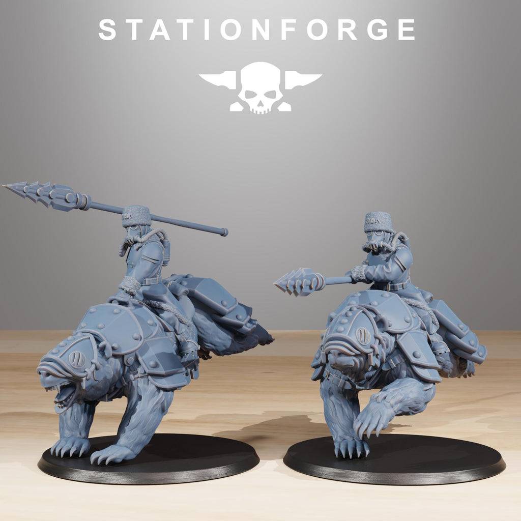 GrimGuard Bear Riders 11 models - in 12k - by Station Forge 2 variants