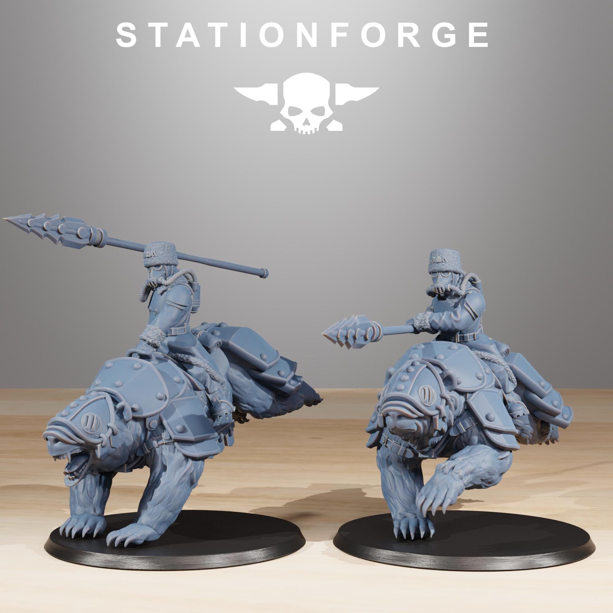 GrimGuard Bear Riders 11 models - in 12k - by Station Forge 2 variants