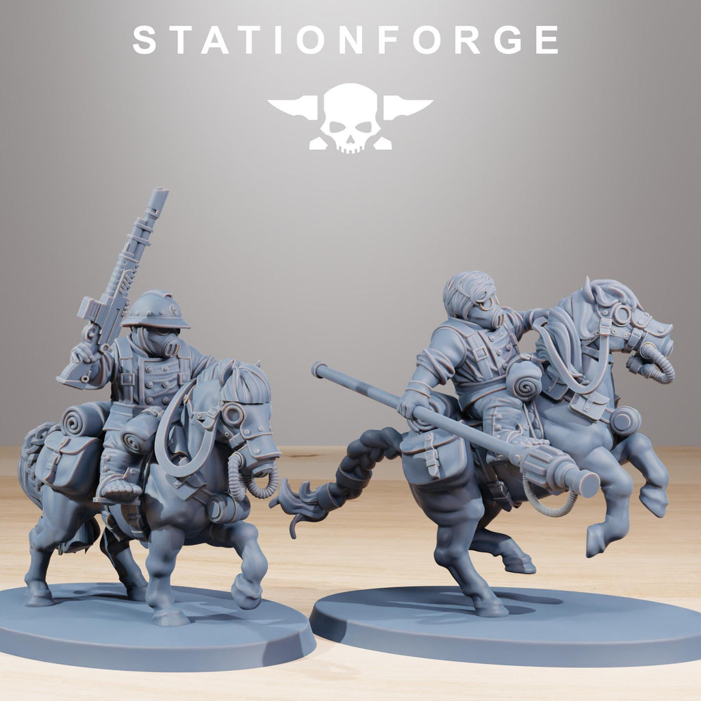 GrimGuard Pony Cavalry 10 models - in 12k - by Station Forge 2 variants