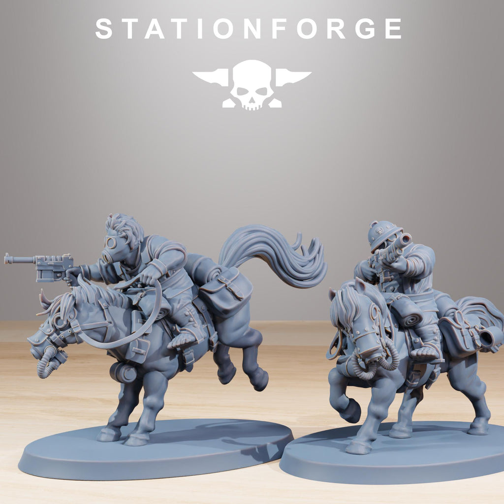 GrimGuard Pony Cavalry 10 models - in 12k - by Station Forge 2 variants