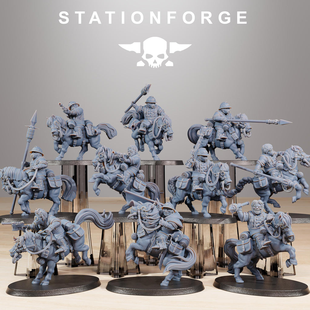 GrimGuard Pony Cavalry 10 models - in 12k - by Station Forge 2 variants