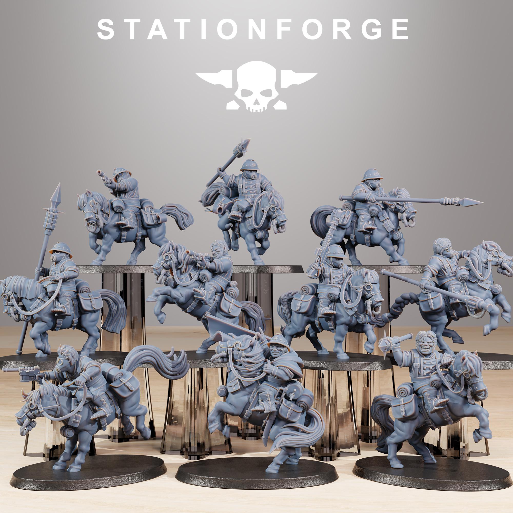 GrimGuard Pony Cavalry 10 models - in 12k - by Station Forge 2 variants