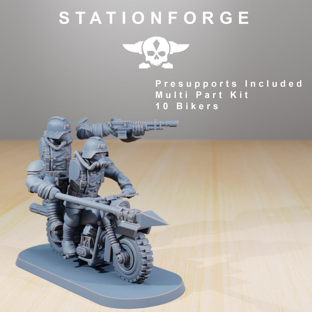 GrimGuard Death Bikers 10 models - in 12k - by Station Forge 2 variants