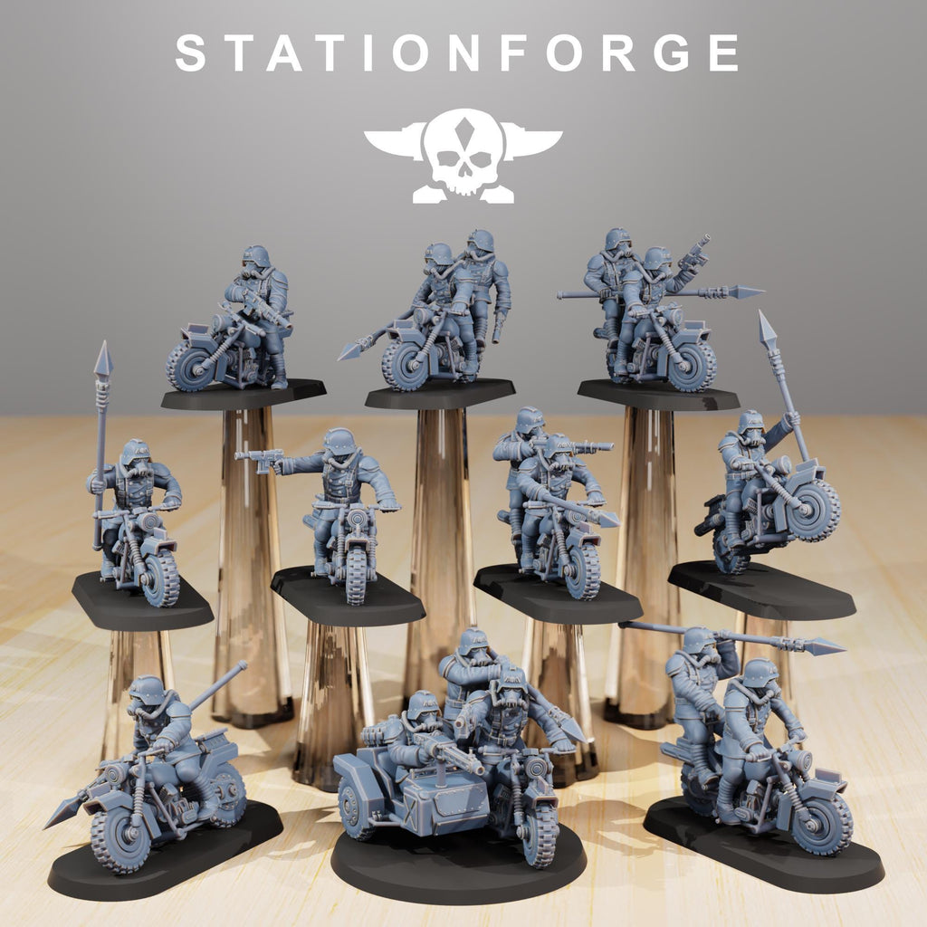 GrimGuard Death Bikers 10 models - in 12k - by Station Forge 2 variants