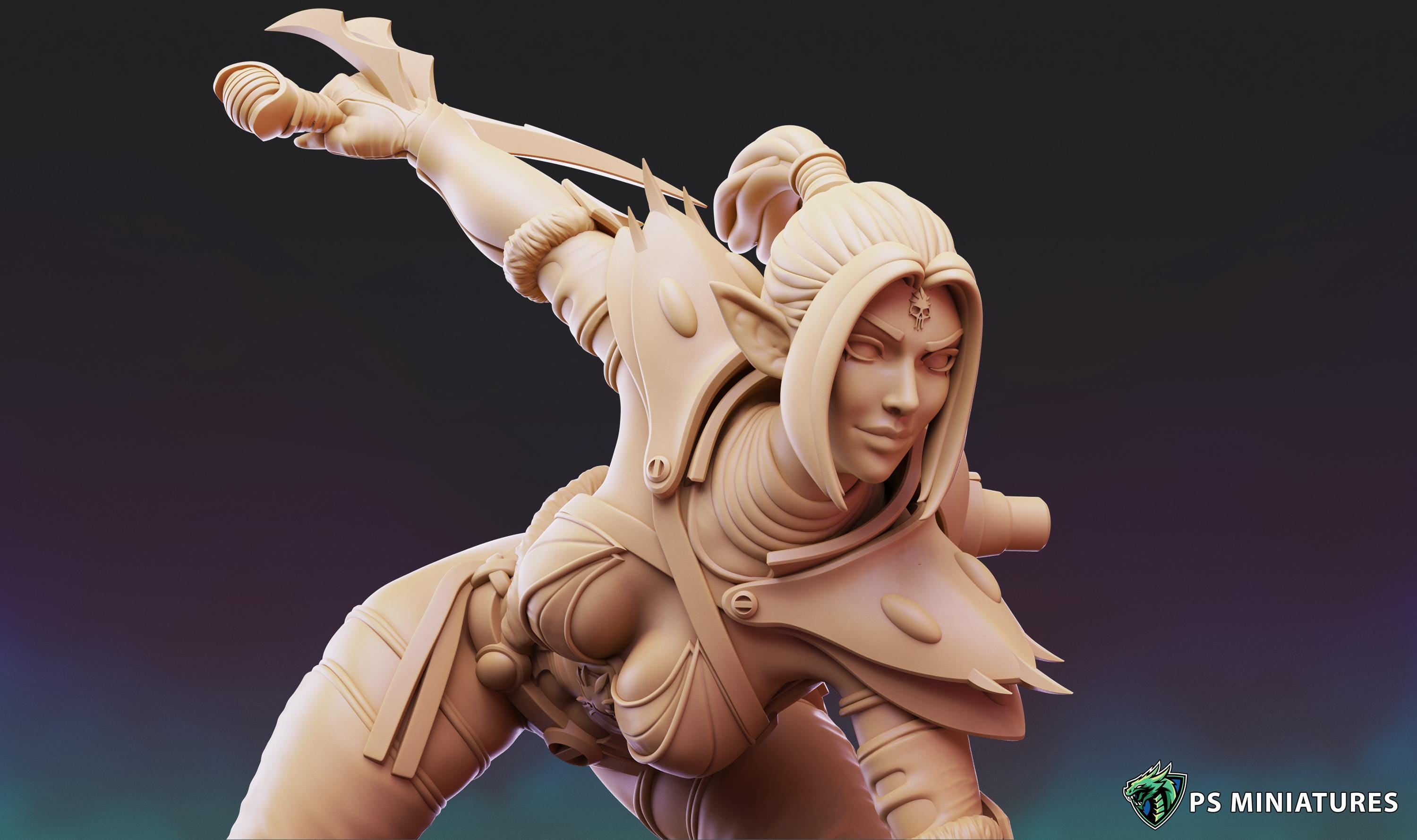 Dark Space Elves - Witches - 8 Different Poses  - 12k Resolution