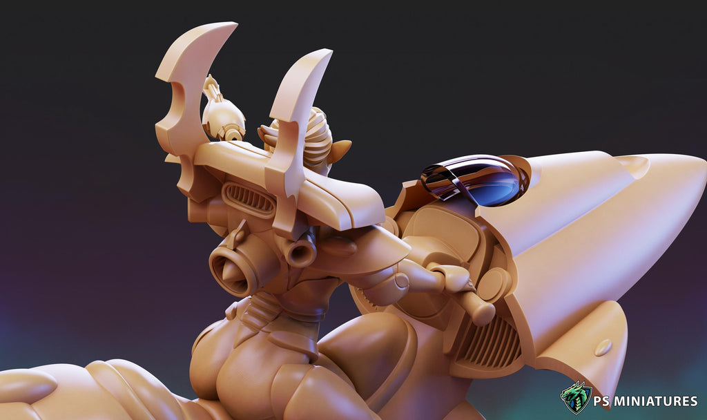 Space Elf Jetbike- 3 Models - 2 Versions - 12k Resolution -