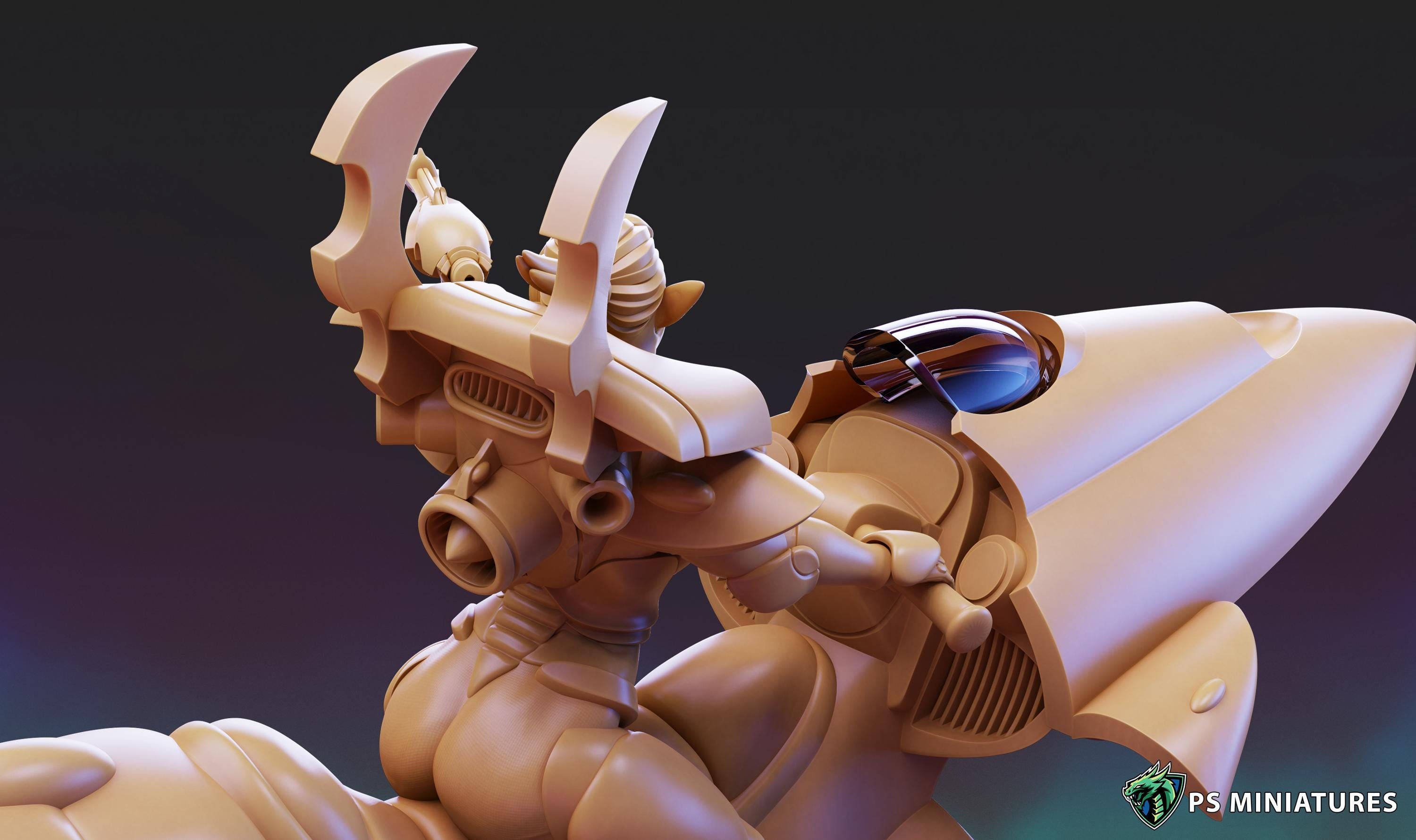 Space Elf Jetbike- 3 Models - 2 Versions - 12k Resolution -
