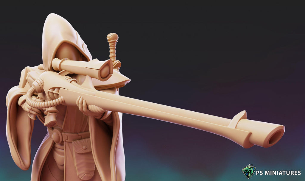 Space Elf Sniper Team - 5 Models - 12k Resolution PSminis