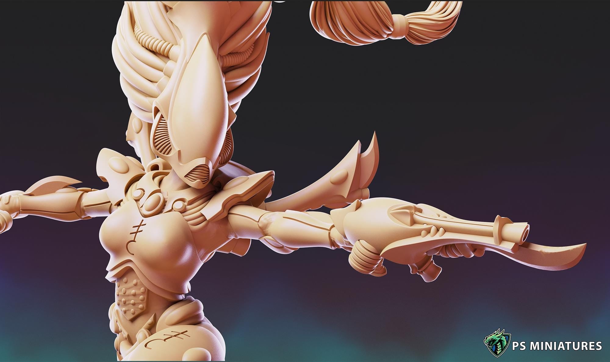 Space Elf Wailing Phantoms - 12k Resolution - by PSMinis