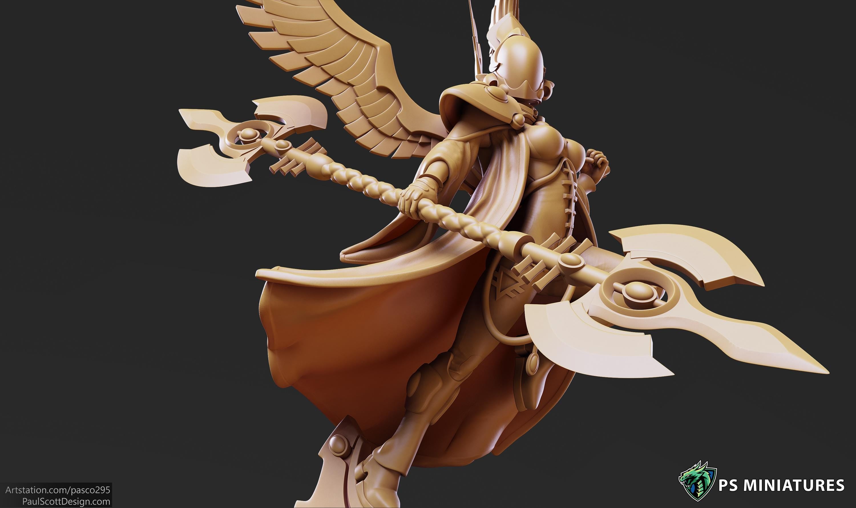 Space Elf Winged Warmancers - 2 Models - 12k Resolution - PSMinis