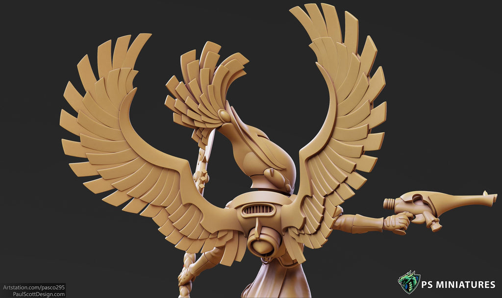 Space Elf Winged Warmancers - 2 Models - 12k Resolution - PSMinis