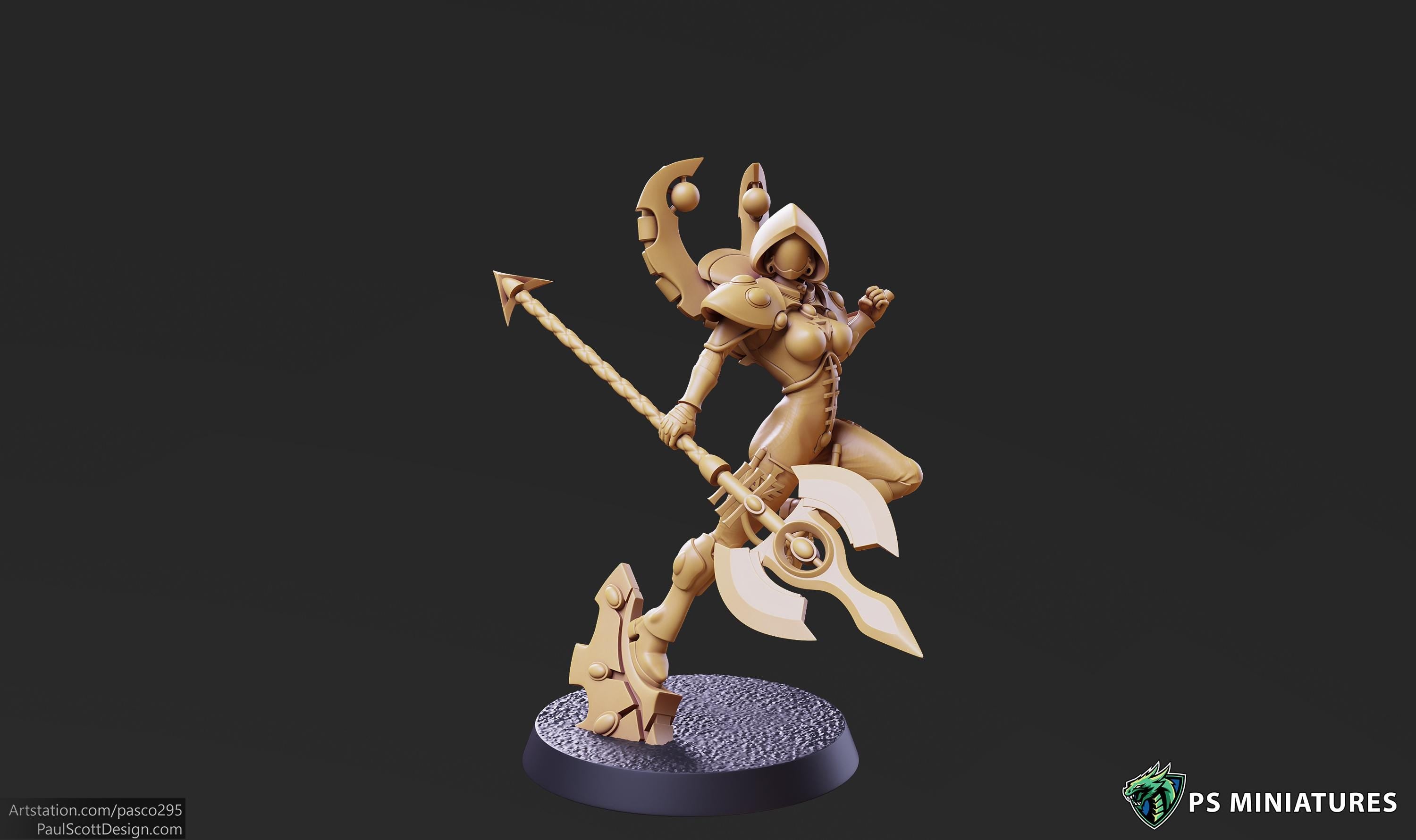 Space Elf Warmancers - no wings - 2 Models - 12k Resolution - PSMinis