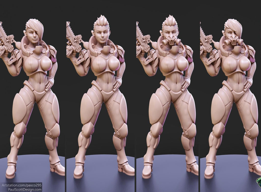 Cyberpunk Mercenaries - 3 Models - 12k Resolution PSminis