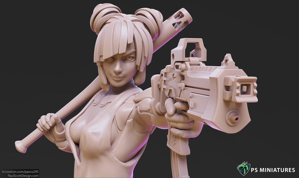 Cyberpunk Scrapper Girls - 3 Models - 12K resolution - PSminis