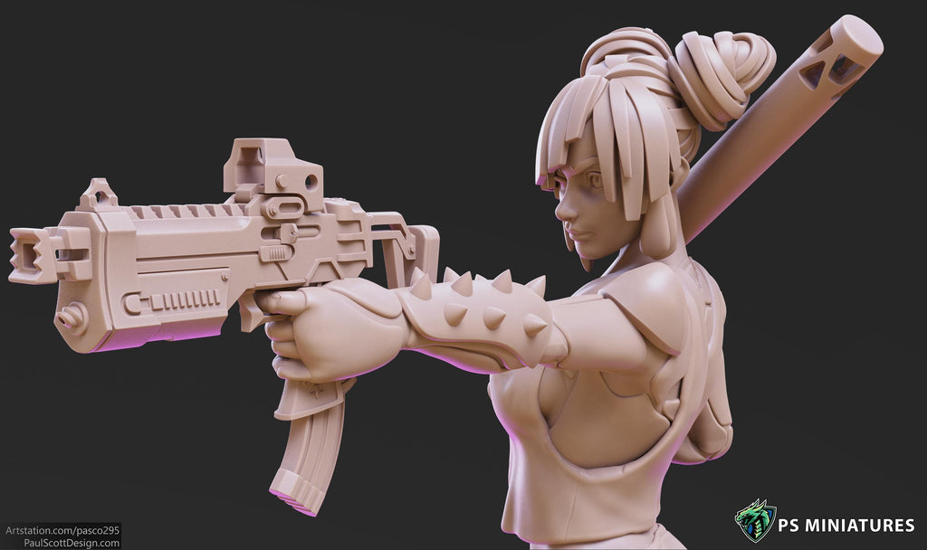 Cyberpunk Scrapper Girls - 3 Models - 12K resolution - PSminis