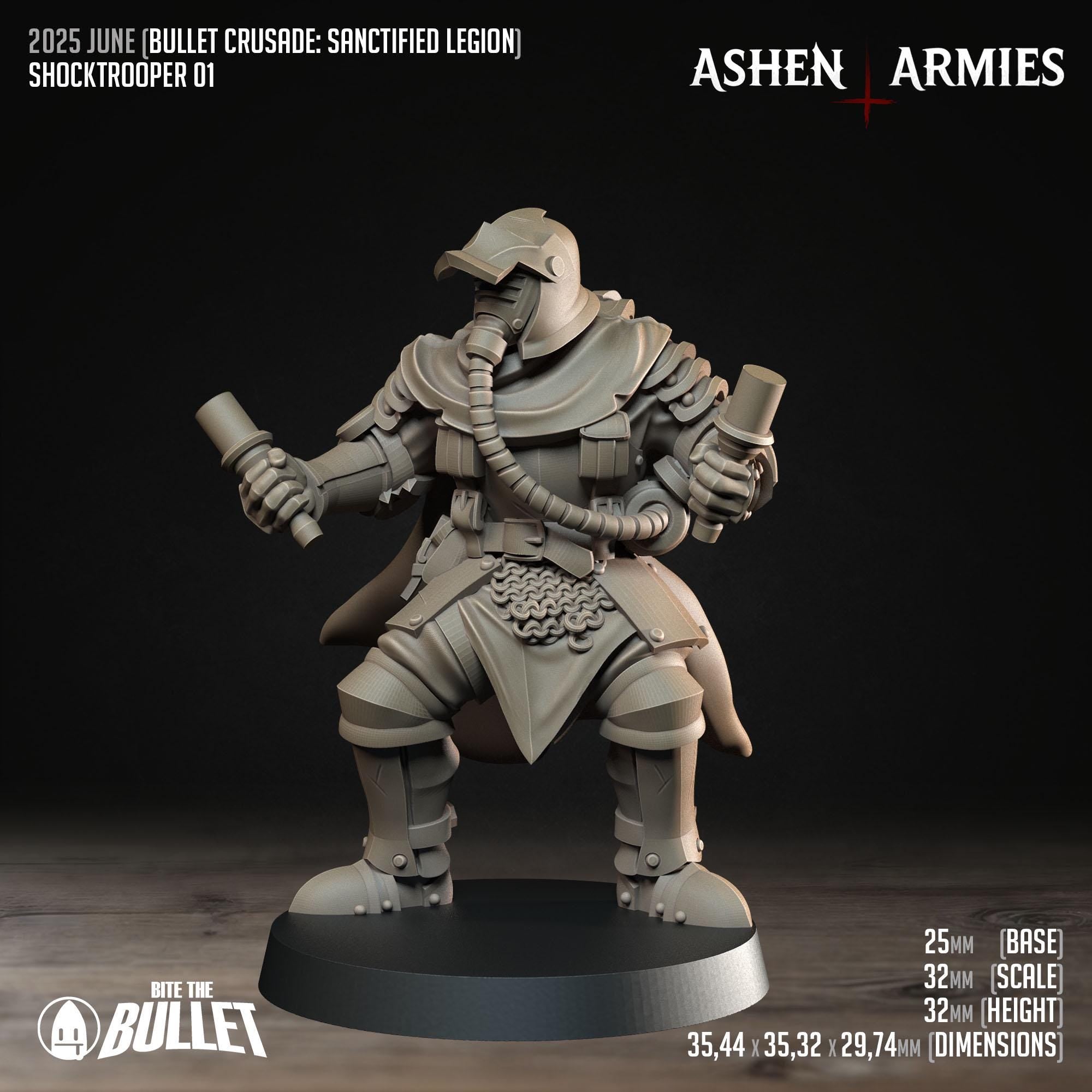 Bullet Crusade | Sanctified Legion - Shocktroopers  - in 12k - by Ashen Armies