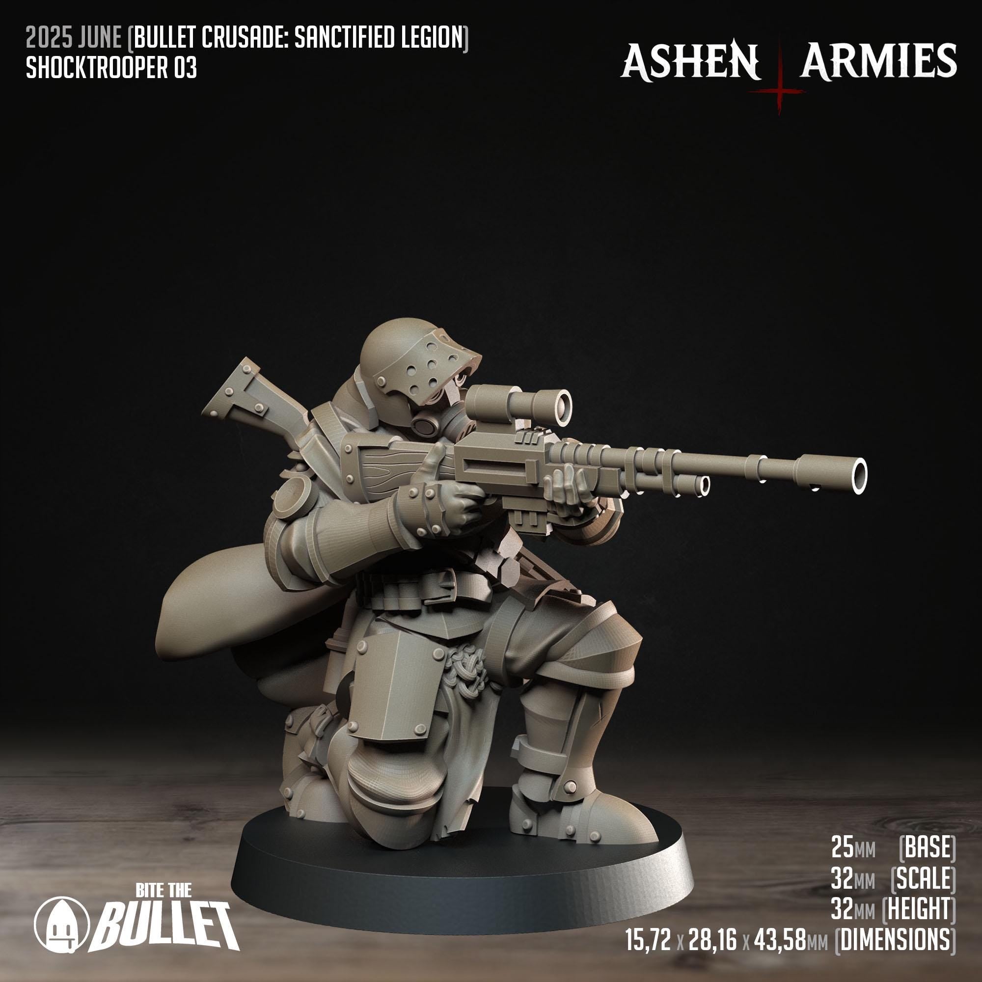 Bullet Crusade | Sanctified Legion - Shocktroopers  - in 12k - by Ashen Armies