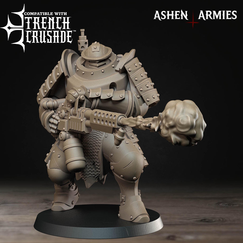 Bullet Crusade | Holy Shogunate - Mechanized Infantry (Flamethrower) - in 12k - by Ashen Armies