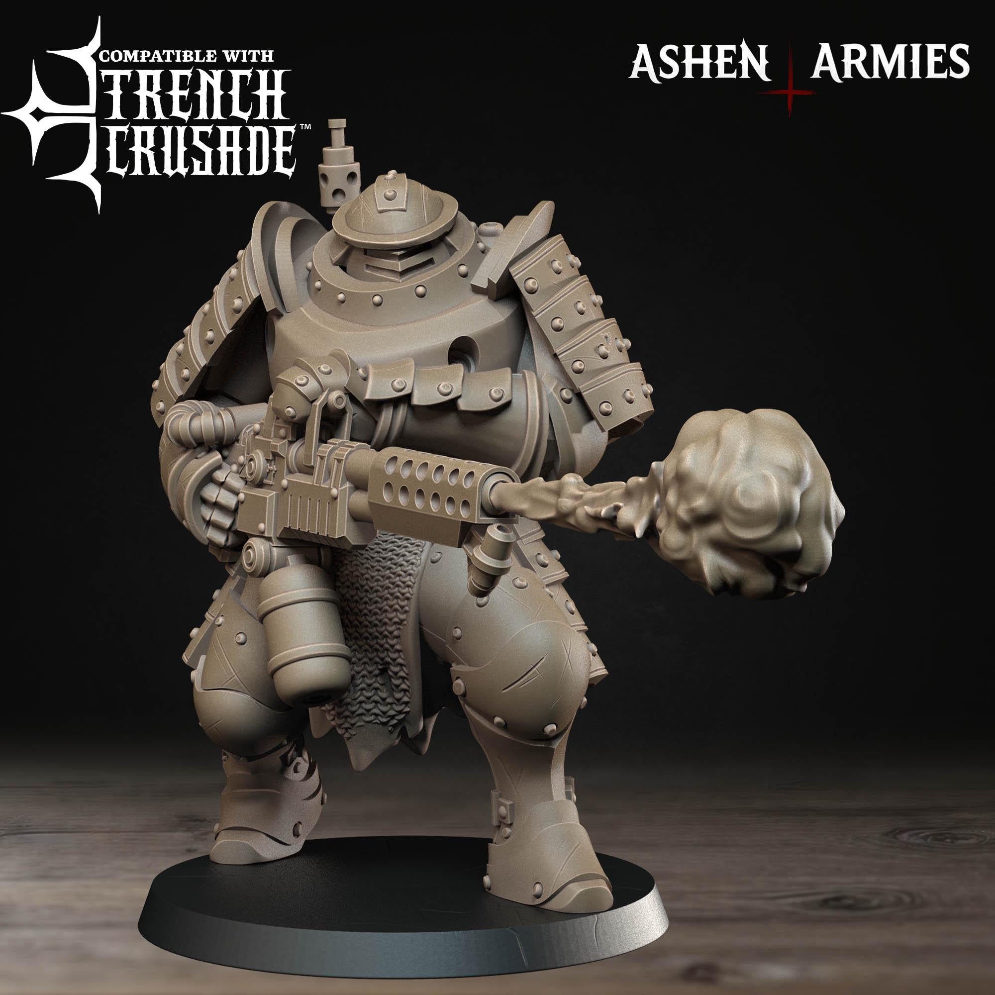 Bullet Crusade | Holy Shogunate - Mechanized Infantry (Flamethrower) - in 12k - by Ashen Armies