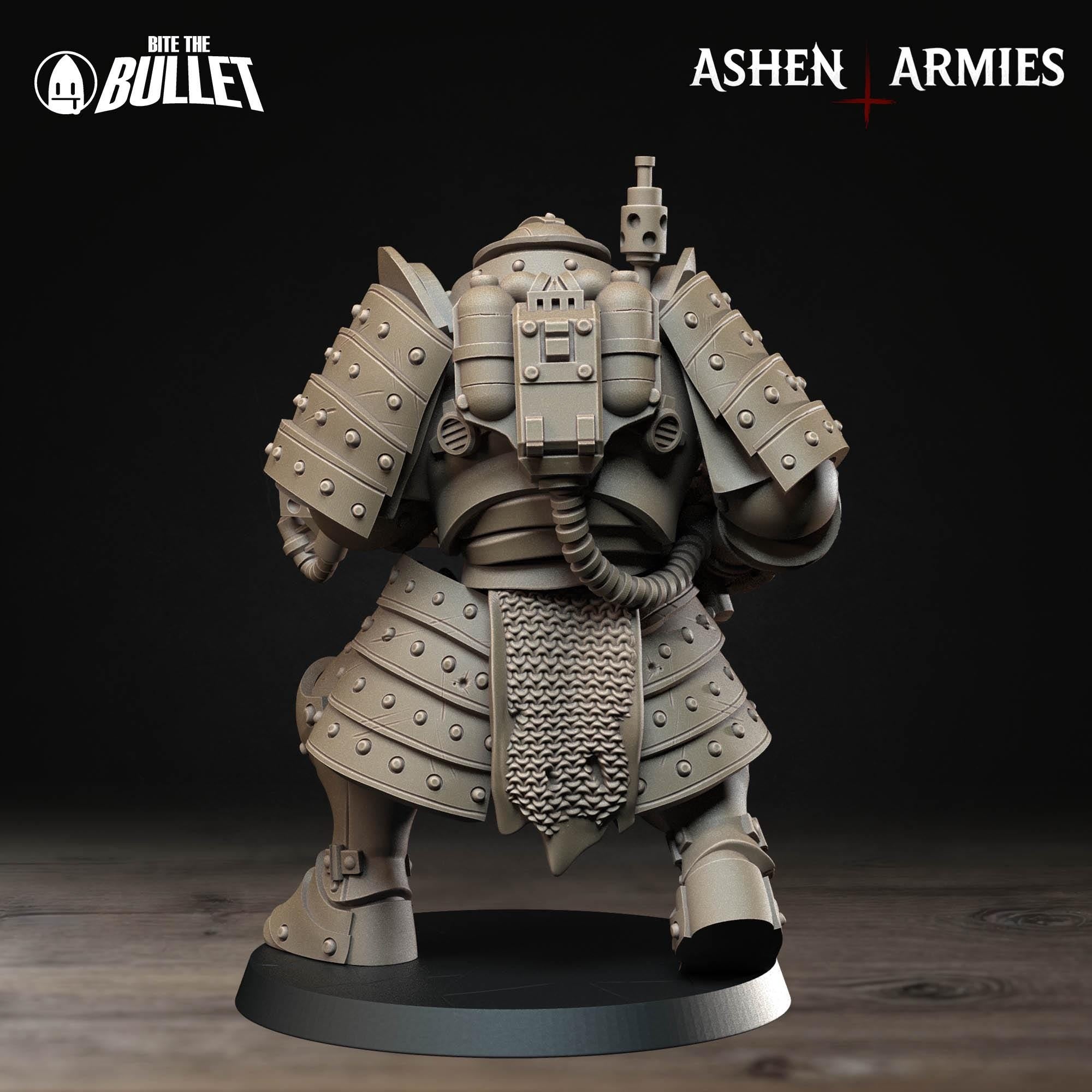 Bullet Crusade | Holy Shogunate - Mechanized Infantry (Flamethrower) - in 12k - by Ashen Armies