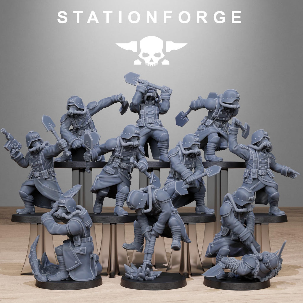 GrimGuard Shovel Fighter  10 Models - in 12k - by Station Forge