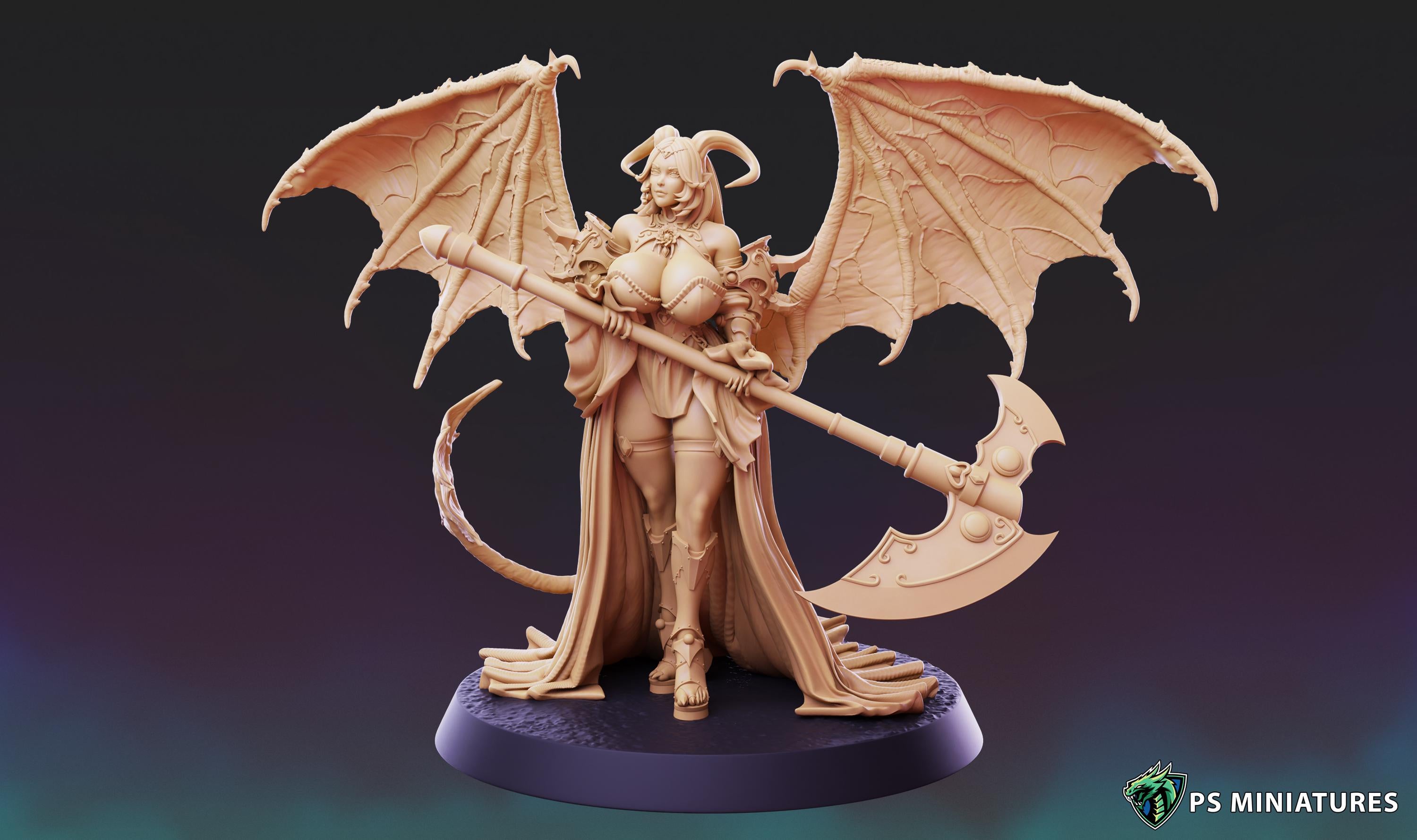Succubus Girl XL - Pose 1 - 12k Resolution - 40mm Base