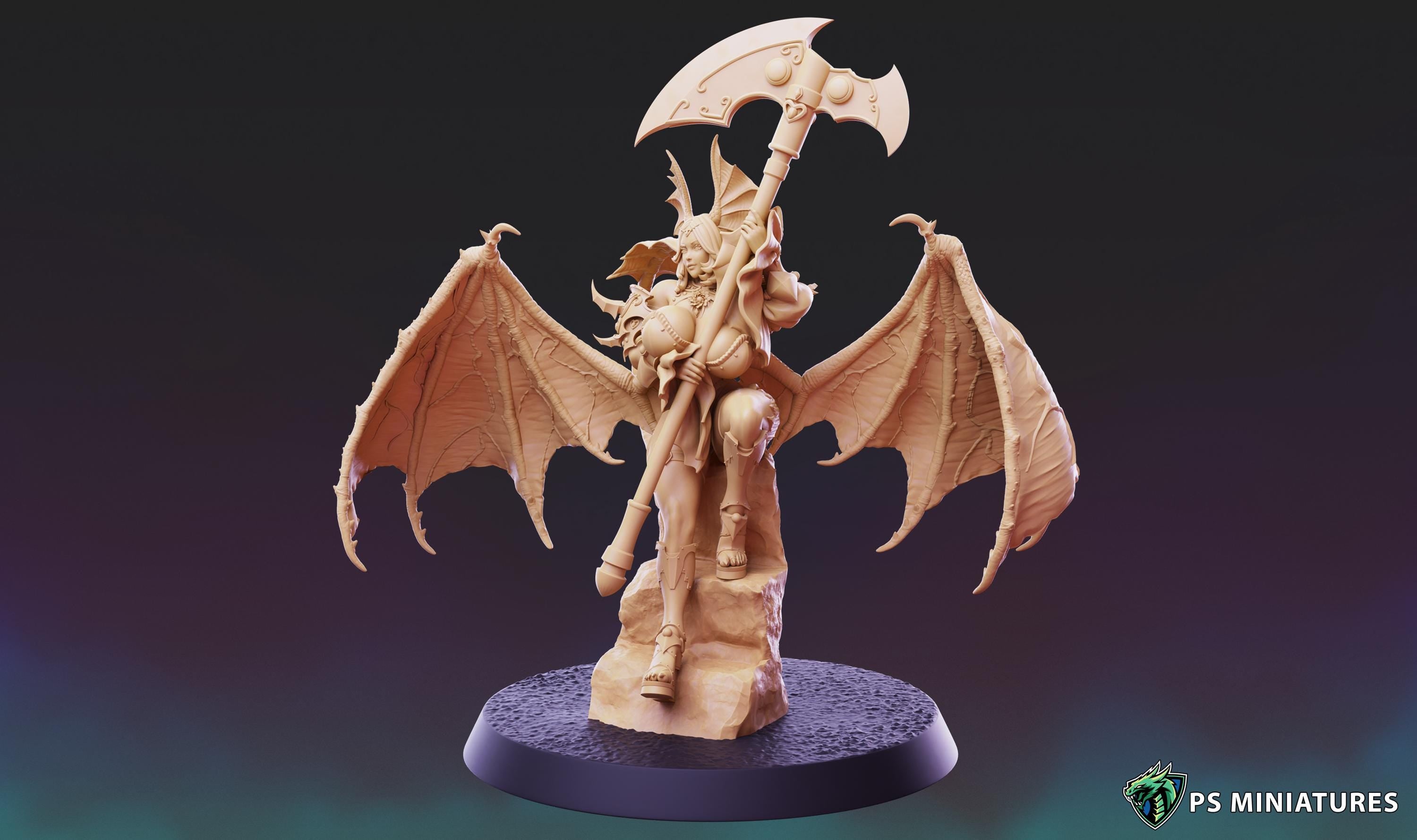Succubus Girl XL - Pose 2 - 12k Resolution - 40mm Base