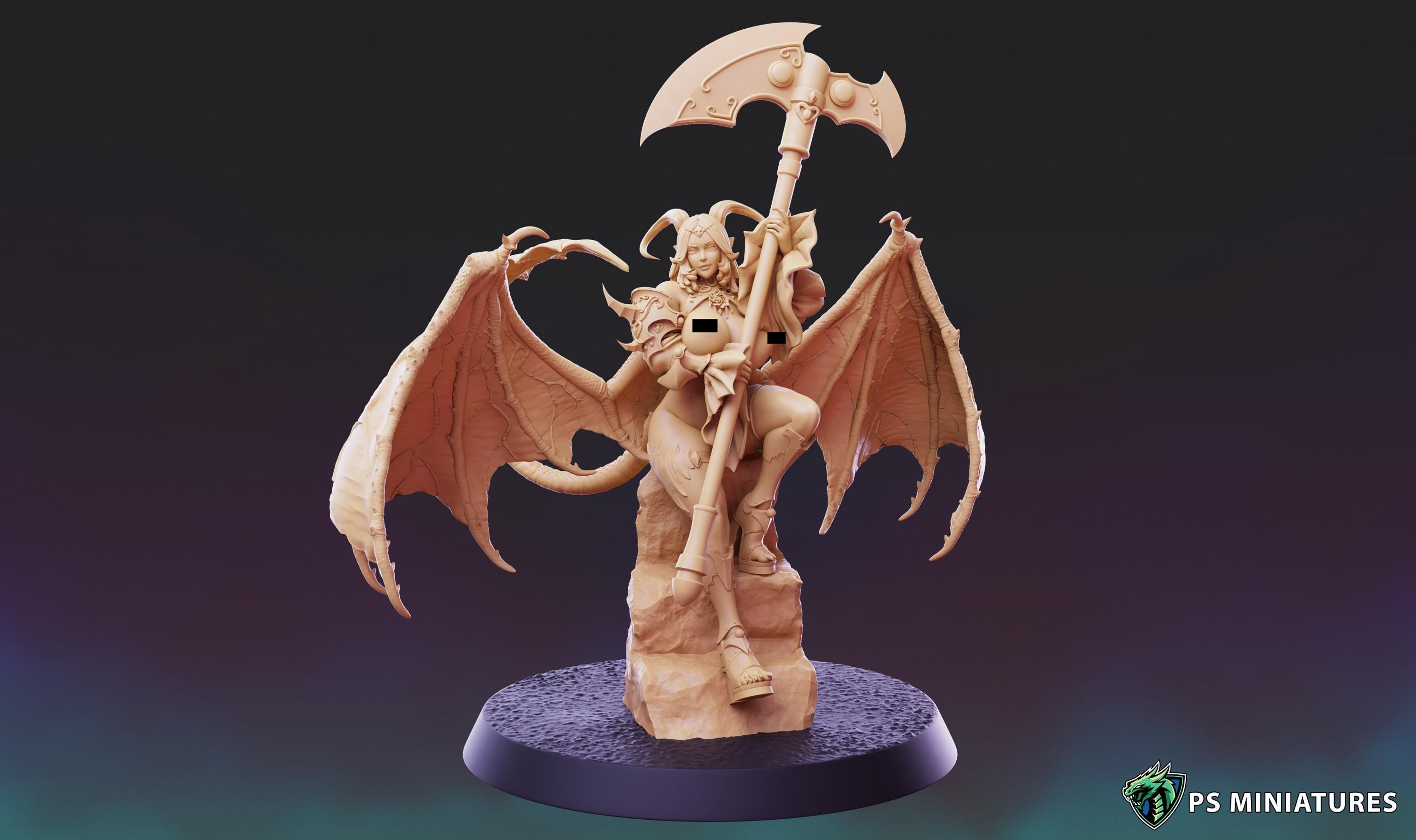 Succubus Girl XL - Pose 2 - 12k Resolution - 40mm Base