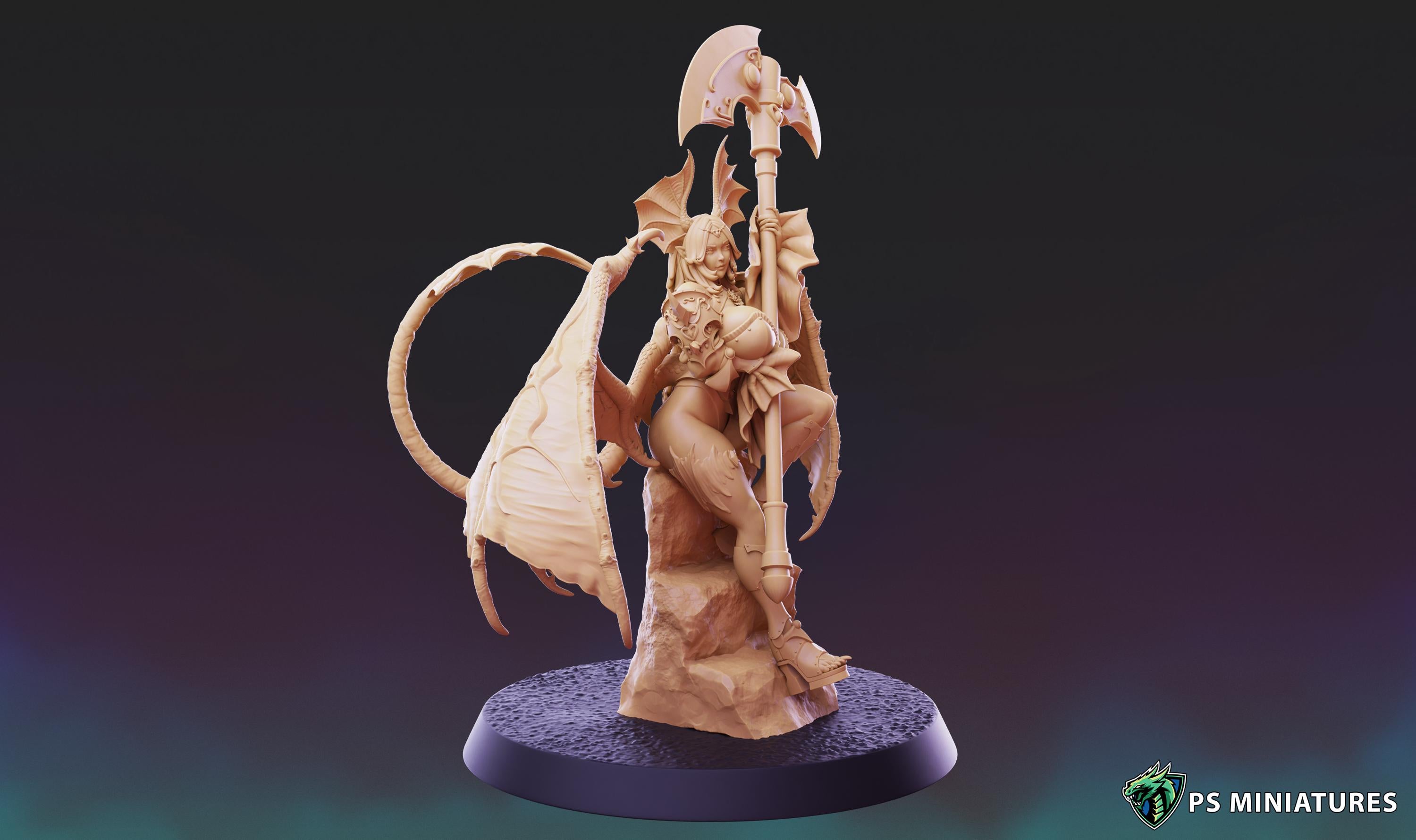 Succubus Girl XL - Pose 2 - 12k Resolution - 40mm Base