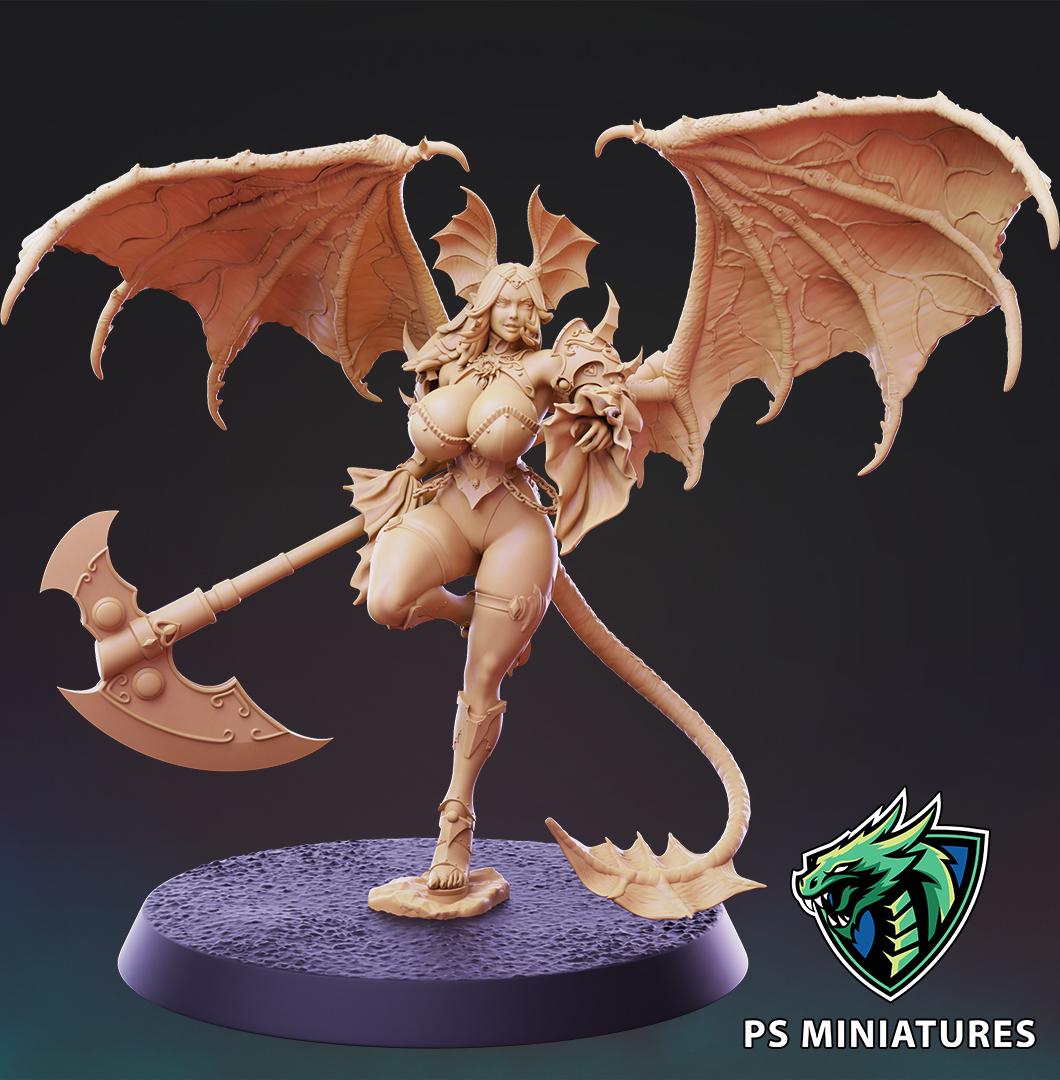 Succubus Girl XL - Pose 3 - 12k Resolution - 40mm Base