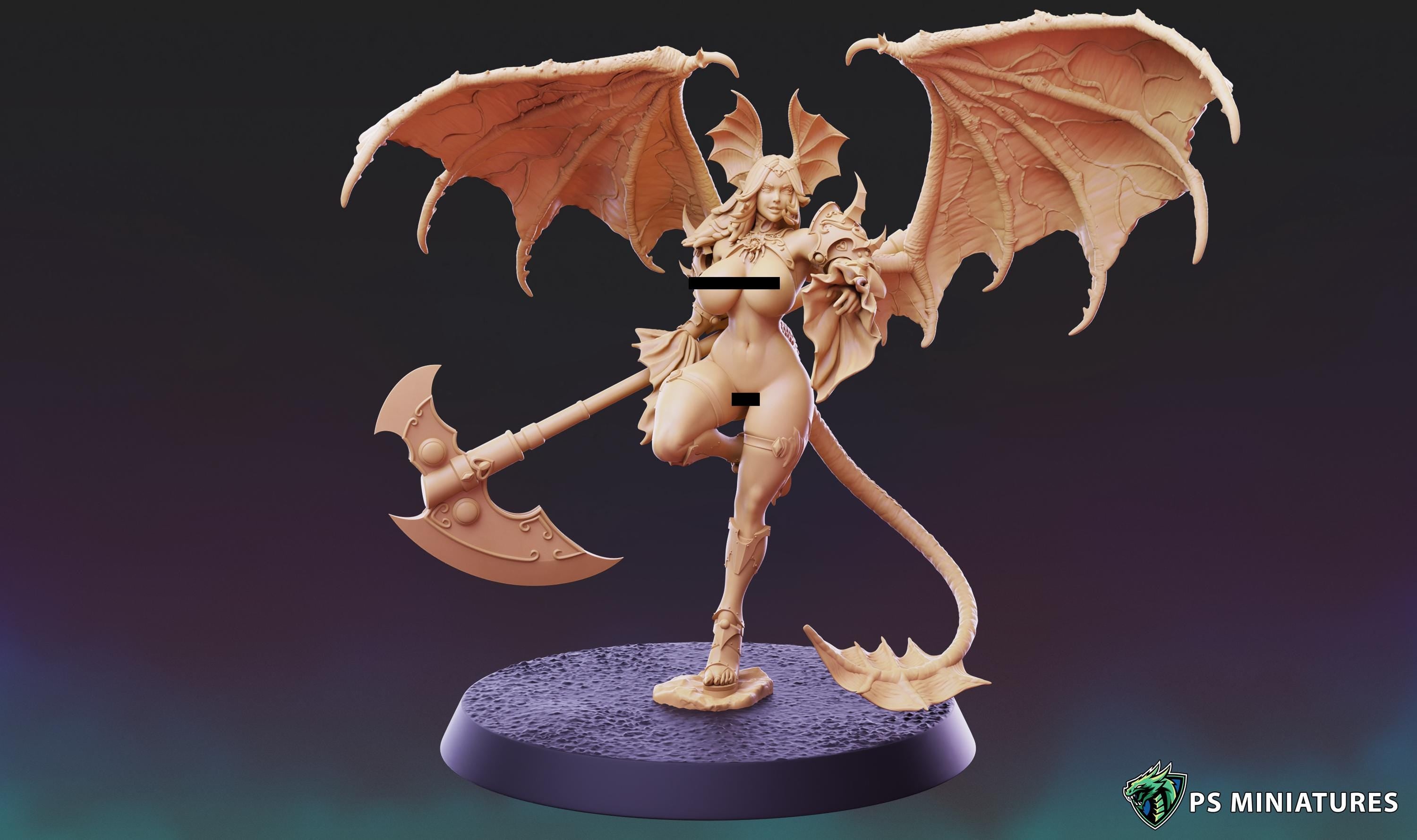 Succubus Girl XL - Pose 3 - 12k Resolution - 40mm Base