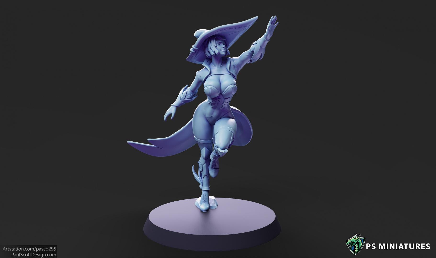 Arcane Witch - Pose 2 - 12k Resolution - 32mm Base