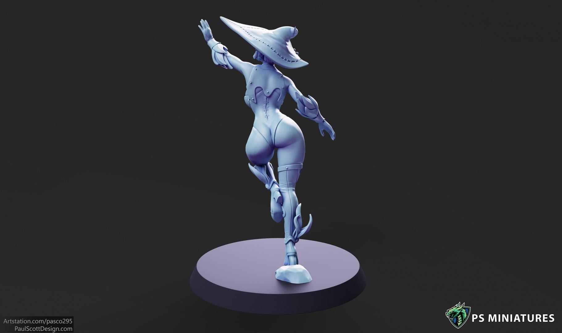Arcane Witch - Pose 2 - 12k Resolution - 32mm Base