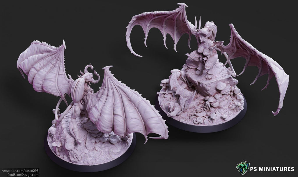 Greater Demon Valkyrie- 100mm wingspan - 12k Resolution - Custom Base