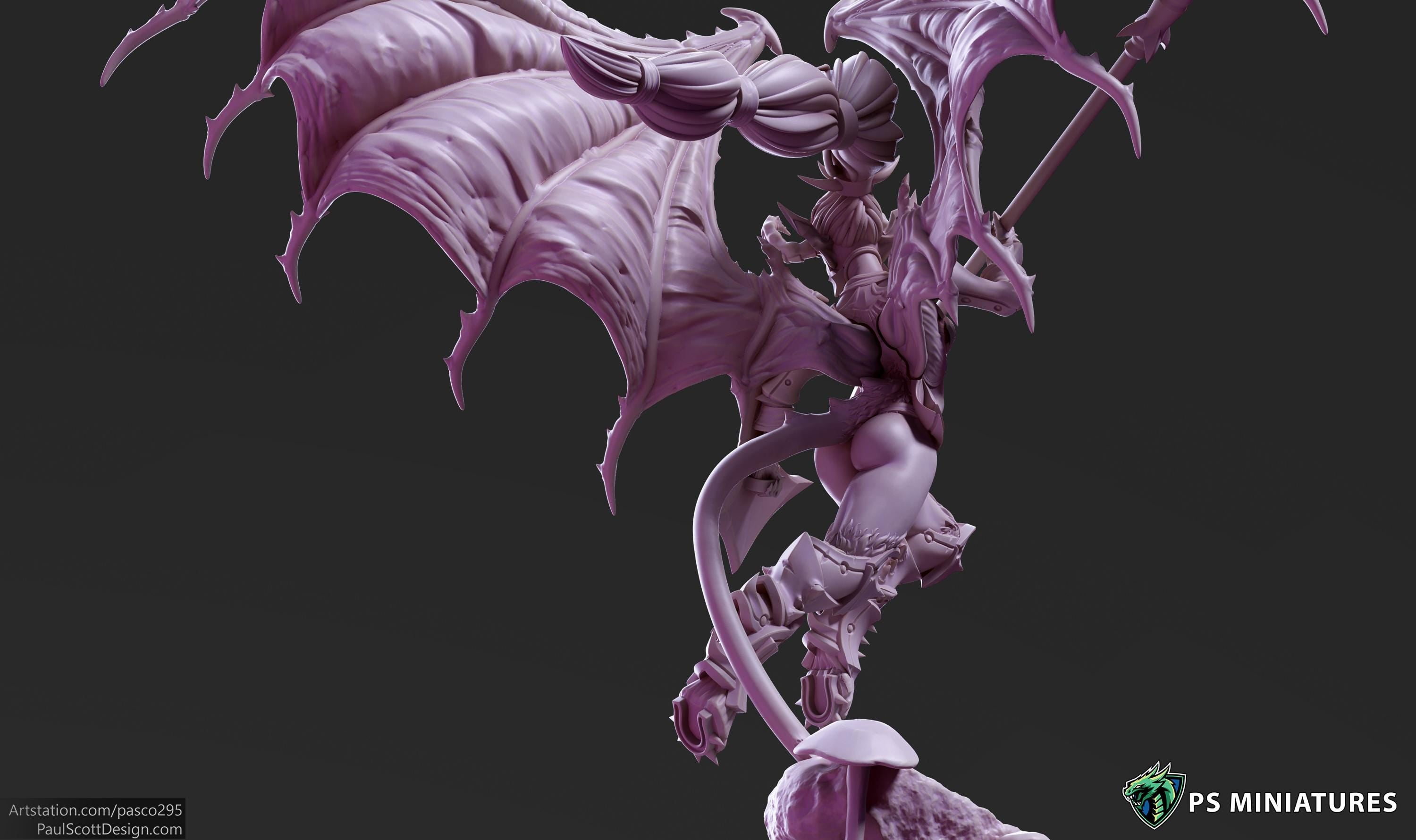 Demonic Harpies- 3 Models - 50mm bases - 12k Resolution - PSMinis
