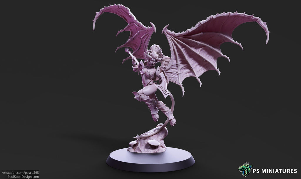Demonic Harpies- 3 Models - 50mm bases - 12k Resolution - PSMinis