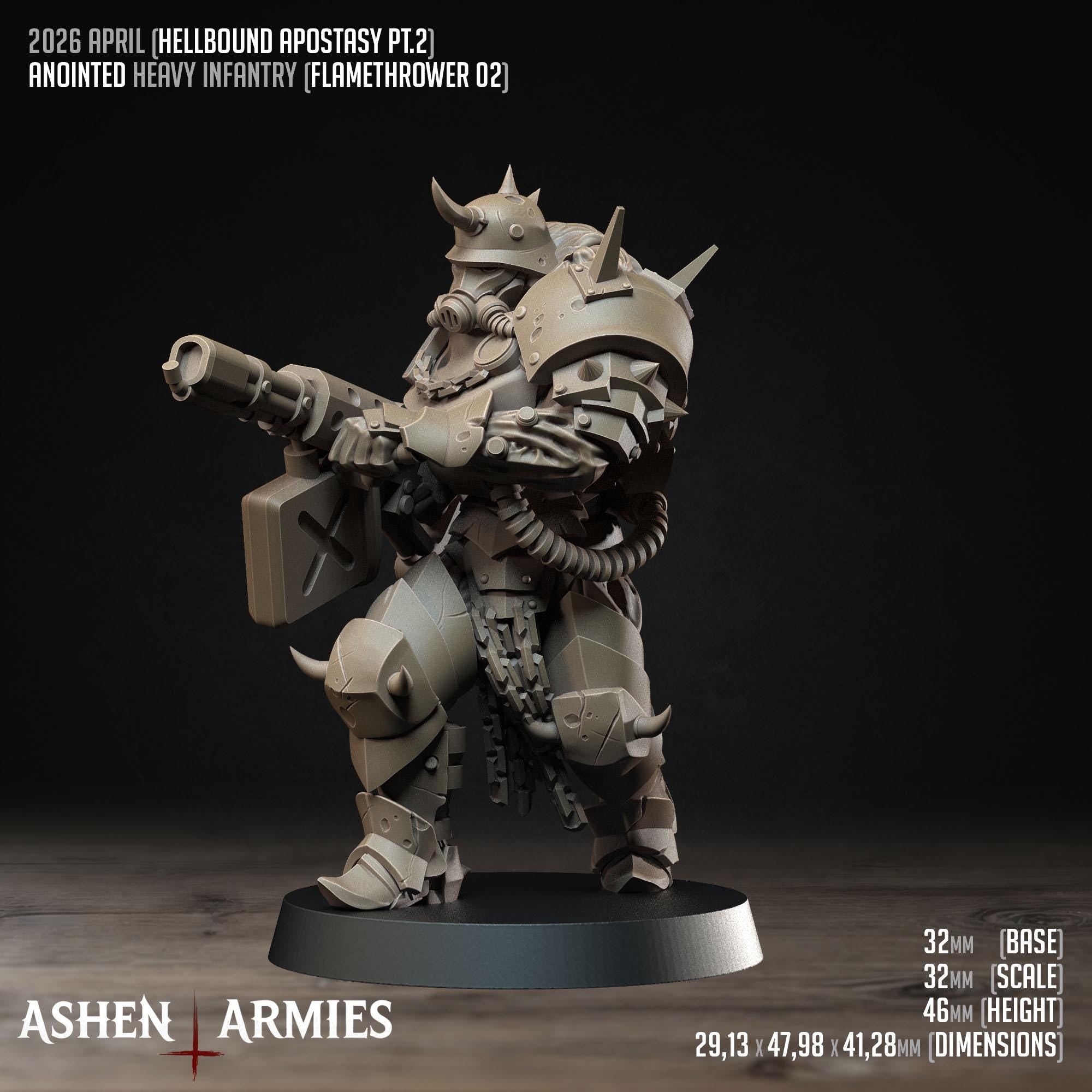 Hellbound Apostasy - Anointed Heavy Infantry  - in 12k - by Ashen Armies