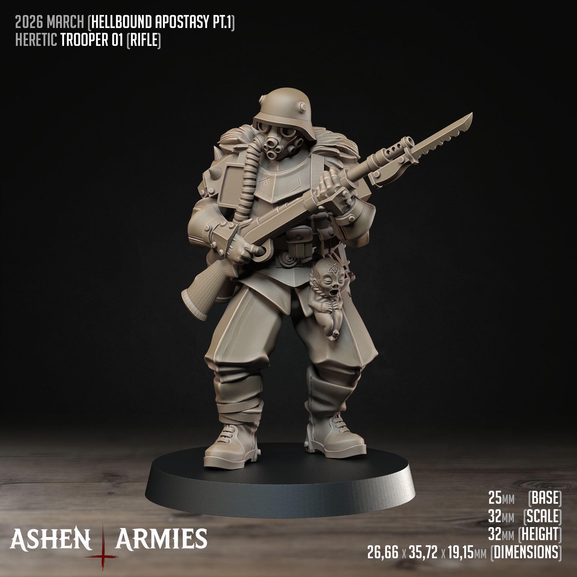 Hellbound Apostasy - Heretic Troopers  - in 12k - by Ashen Armies