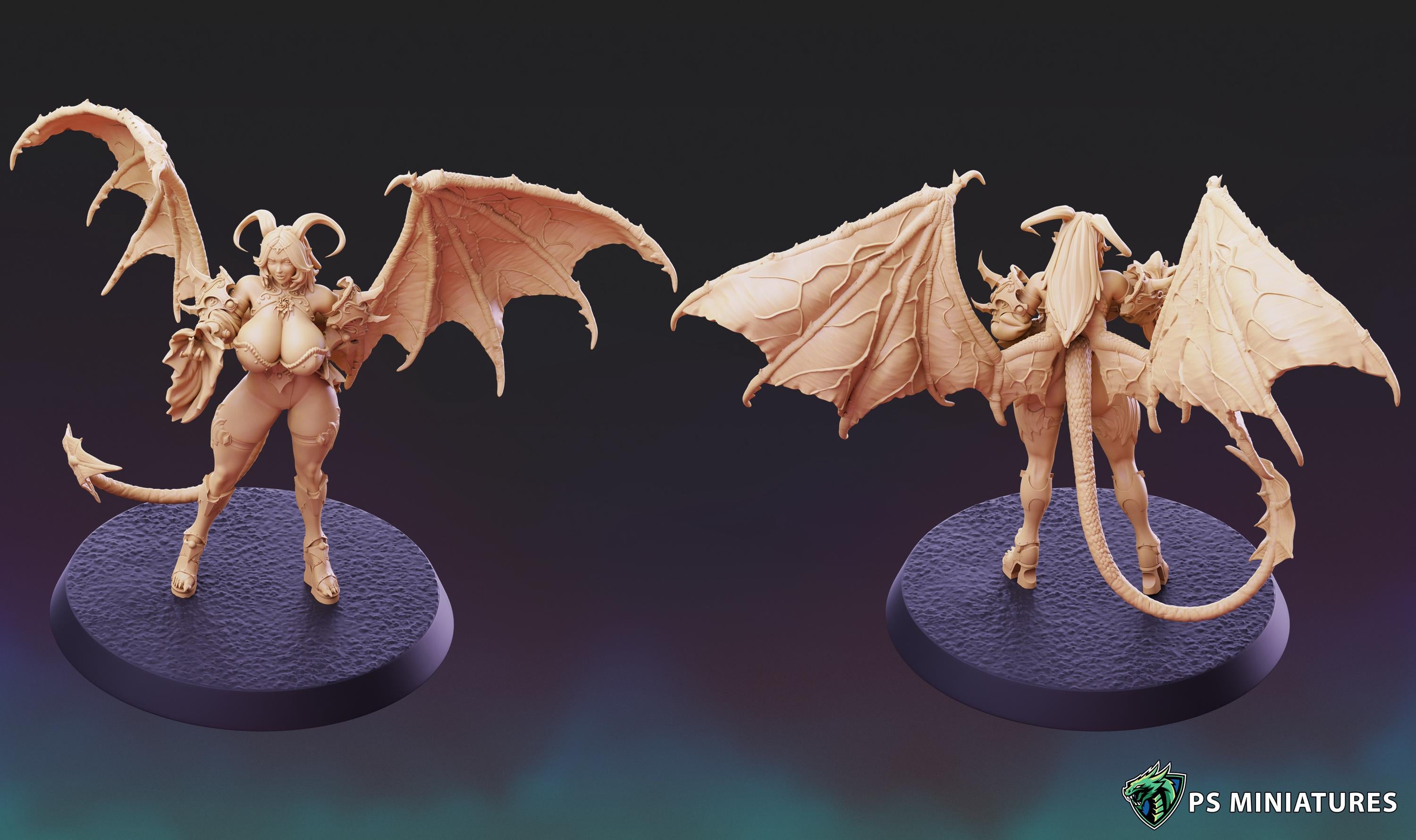 Succubus Girl XL - Pose 4 - 12k Resolution - 40mm Base