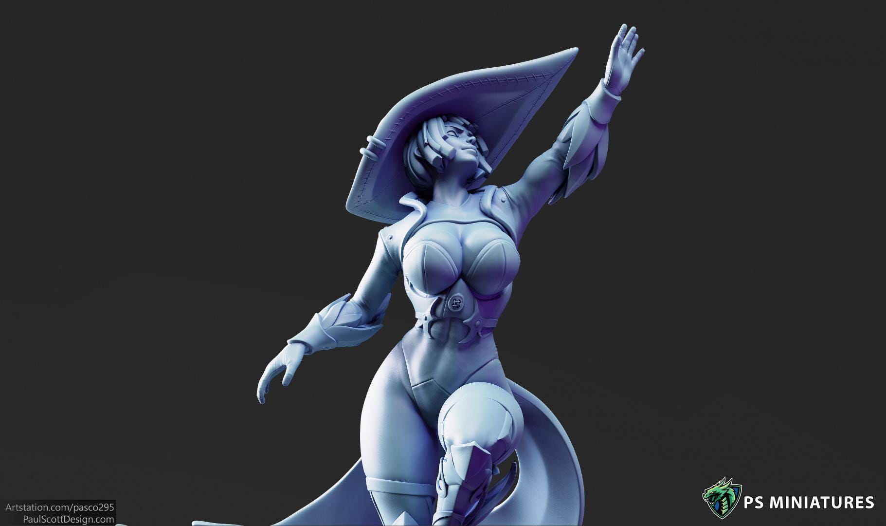 Arcane Witch - Pose 2 - 12k Resolution - 32mm Base