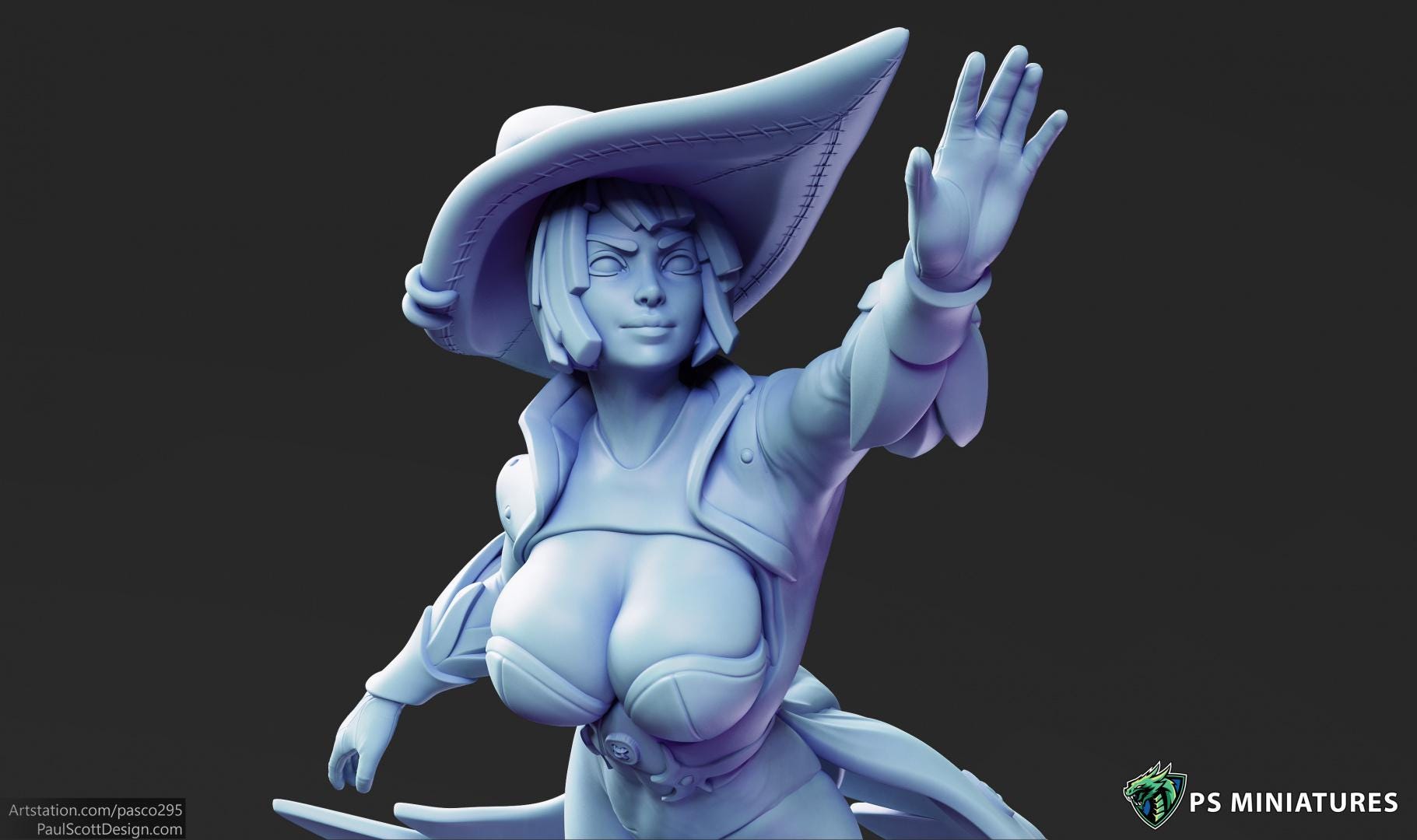 Arcane Witch - Pose 2 - 12k Resolution - 32mm Base