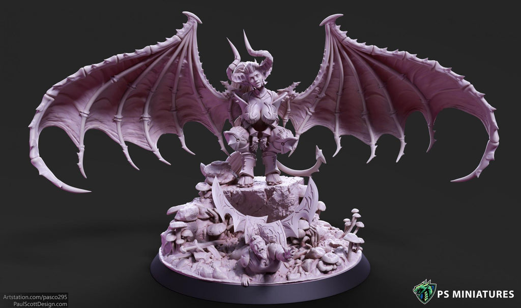 Greater Demon Valkyrie- 100mm wingspan - 12k Resolution - Custom Base